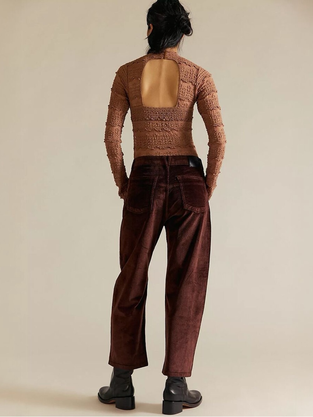 NWT Free People We The Free Deep Trance Cord Pant Chocolate Brown Size 29 - Picture 4 of 7